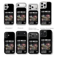 Leo Messi GOAT football collage Chris Brown Phone Case Black Electroplated Silver For Iphone 11 To 17