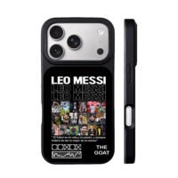 Leo Messi GOAT football collage iPhone 17 Pro Max Black Case