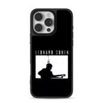 Leonard Cohen playing guitar silhouette graphic iPhone 16 Pro Max Black Case