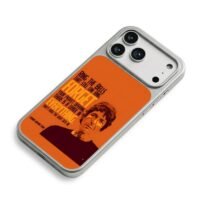 Leonard Cohen quote portrait orange iPhone 17 Pro Max Electroplated Silver Case2