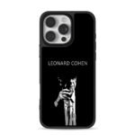 Leonard Cohen singer with mic art iPhone 16 Pro Max Black Case