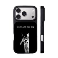 Leonard Cohen singer with mic art iPhone 17 Pro Max Black Case