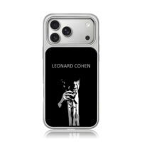 Leonard Cohen singer with mic art iPhone 17 Pro Max Electroplated Silver Case1