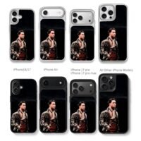 Leslie Cheung holding mic on stage Chris Brown Phone Case Black Electroplated Silver For Iphone 11 To 17