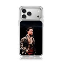 Leslie Cheung holding mic on stage iPhone 17 Pro Max Electroplated Silver Case1
