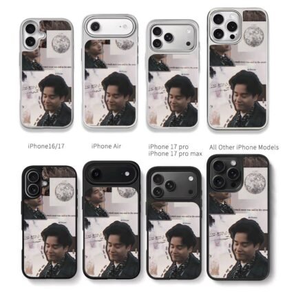 Leslie Cheung moon quote collage Chris Brown Phone Case Black Electroplated Silver For Iphone 11 To 17