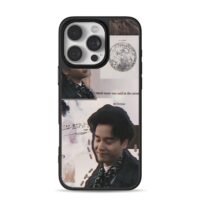 Leslie Cheung moon quote collage iPhone 16 Pro Max Black Case