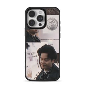 Leslie Cheung moon quote collage iPhone 16 Pro Max Black Case