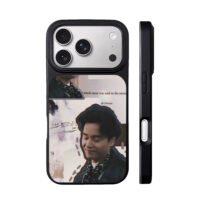Leslie Cheung moon quote collage iPhone 17 Pro Max Black Case
