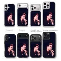 Leslie Cheung on stage with mic Chris Brown Phone Case Black Electroplated Silver For Iphone 11 To 17