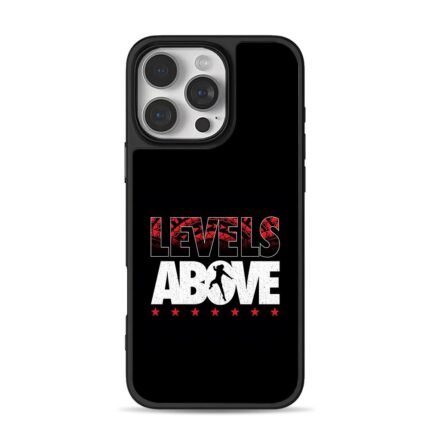 Levels Above soccer red stars print iPhone 16 Pro Max Black Case