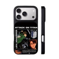 Levi Ackerman AoT Survey logo iPhone 17 Pro Max Black Case