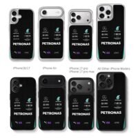 Lewis 44 AMG Petronas F1 logos Chris Brown Phone Case Black Electroplated Silver For Iphone 11 To 17
