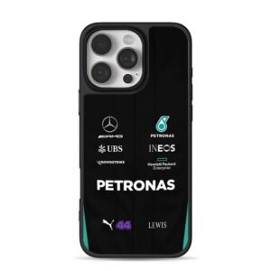 Lewis 44 AMG Petronas F1 logos Phone Case for iPhone 11-17 & Samsung Galaxy S24-S26