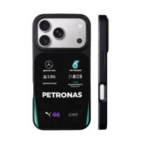 Lewis 44 AMG Petronas F1 logos iPhone 17 Pro Max Black Case
