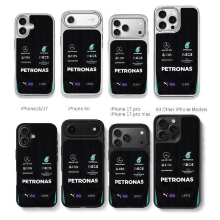 Lewis 44 Mercedes AMG Petronas F1 Chris Brown Phone Case Black Electroplated Silver For Iphone 11 To 17