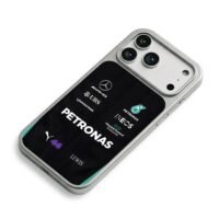 Lewis 44 Mercedes AMG Petronas F1 iPhone 17 Pro Max Electroplated Silver Case2