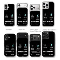 Lewis 44 Mercedes Petronas F1 logos Chris Brown Phone Case Black Electroplated Silver For Iphone 11 To 17