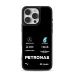 Lewis 44 Mercedes Petronas F1 logos iPhone 16 Pro Max Black Case