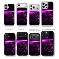 Lewis F1 Mercedes purple neon art Chris Brown Phone Case Black Electroplated Silver For Iphone 11 To 17