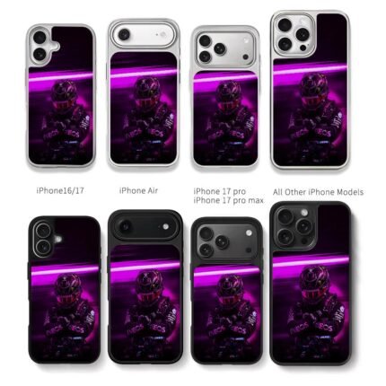 Lewis F1 Mercedes purple neon art Chris Brown Phone Case Black Electroplated Silver For Iphone 11 To 17