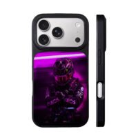 Lewis F1 Mercedes purple neon art iPhone 17 Pro Max Black Case