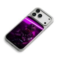 Lewis F1 Mercedes purple neon art iPhone 17 Pro Max Electroplated Silver Case2