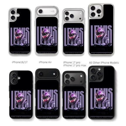 Lewis Hamilton 44 F1 helmet and car Chris Brown Phone Case Black Electroplated Silver For Iphone 11 To 17