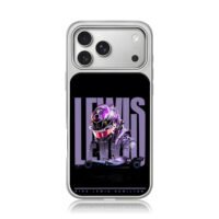 Lewis Hamilton 44 F1 helmet and car iPhone 17 Pro Max Electroplated Silver Case1