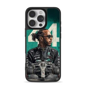 Lewis Hamilton 44 F1 Mercedes car iPhone 16 Pro Max Black Case
