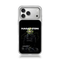 Lewis Hamilton 44 F1 Mercedes car iPhone 17 Pro Max Electroplated Silver Case1