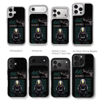 Lewis Hamilton 44 F1 race car suit Chris Brown Phone Case Black Electroplated Silver For Iphone 11 To 17