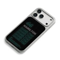 Lewis Hamilton 44 F1 racer iPhone 17 Pro Max Electroplated Silver Case2