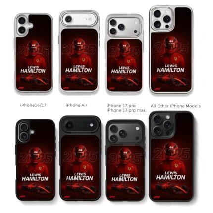 Lewis Hamilton 44 Ferrari F1 2025 Chris Brown Phone Case Black Electroplated Silver For Iphone 11 To 17