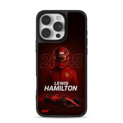 Lewis Hamilton 44 Ferrari F1 2025 iPhone 16 Pro Max Black Case