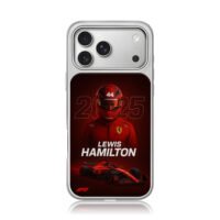 Lewis Hamilton 44 Ferrari F1 2025 iPhone 17 Pro Max Electroplated Silver Case1