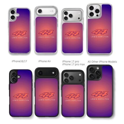 Lewis Hamilton 44 gradient design Chris Brown Phone Case Black Electroplated Silver For Iphone 11 To 17