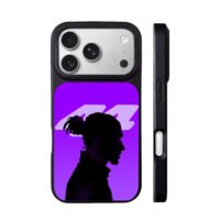 Lewis Hamilton 44 silhouette purple iPhone 17 Pro Max Black Case