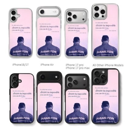 Lewis Hamilton back view pink quote Chris Brown Phone Case Black Electroplated Silver For Iphone 11 To 17