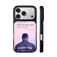 Lewis Hamilton back view pink quote iPhone 17 Pro Max Black Case