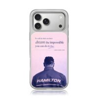 Lewis Hamilton back view pink quote iPhone 17 Pro Max Electroplated Silver Case1