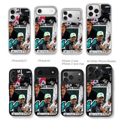 Lewis Hamilton F1 44 collage Chris Brown Phone Case Black Electroplated Silver For Iphone 11 To 17