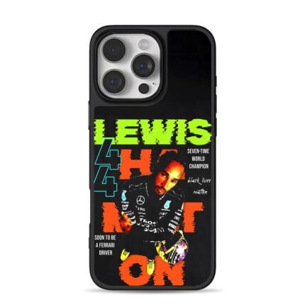 Lewis Hamilton F1 7x champ Ferrari iPhone 16 Pro Max Black Case