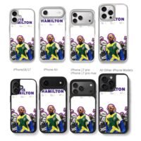 Lewis Hamilton F1 Brazil race stats Chris Brown Phone Case Black Electroplated Silver For Iphone 11 To 17