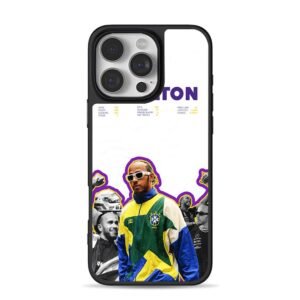 Lewis Hamilton F1 Brazil race stats iPhone 16 Pro Max Black Case