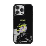 Lewis Hamilton F1 colorful helmet iPhone 16 Pro Max Black Case