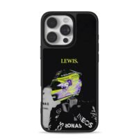 Lewis Hamilton F1 colorful helmet iPhone 16 Pro Max Black Case