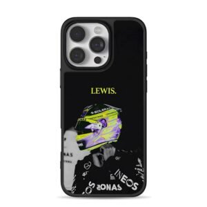 Lewis Hamilton F1 colorful helmet iPhone 16 Pro Max Black Case