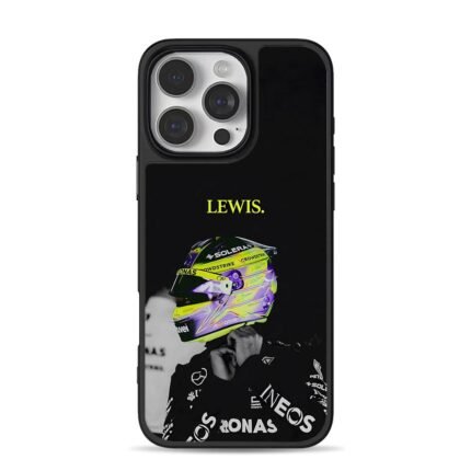 Lewis Hamilton F1 colorful helmet iPhone 16 Pro Max Black Case