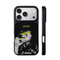 Lewis Hamilton F1 colorful helmet iPhone 17 Pro Max Black Case